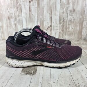 Brooks Ghost 12 Womens Running Shoes Plum Black Pink Mesh Sneakers 1202991B580